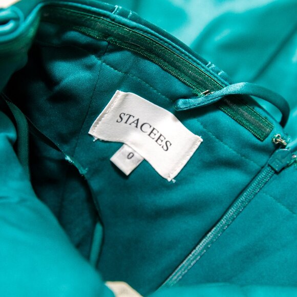 Stacee's Dark Green A-line Sweetheart Short/Mini Silk like Satin Homecoming Prom - Picture 9 of 10